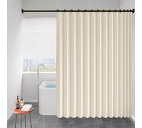 Cortina de Ducha Plegable 255 x 250 cm Protege La Privacidad, Magnética, a Prueba de Salpicaduras Cortinas de Ducha Plisadas Lavables para Familia, Hotel, Casa de Familia, Beige