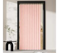 Cortina de Ducha Plegable 260 x 185 cm Imán a Prueba de Salpicaduras, Resistente, Cierre Rápido Cortina Plegable con Magnéticas para Baño, Sala de Estar, Dormitorio, Rosa