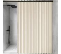 Cortina de Ducha Plegable 280 x 125 cm Resistente con Imán a Prueba de Salpicadura, Personalizable Cortina de Ducha Plegable para Dormitorio, Sala de Estar, Hotel, Beige