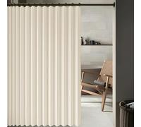 Cortina de Ducha Plegable 285 x 183 cm Imán a Prueba de Salpicaduras, Resistente, Cierre Rápido Cortina Plegable para Bañer para Baño, Sala de Estar, Dormitorio, Beige