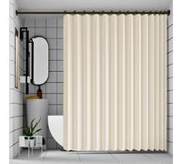 Cortina de Ducha Plegable 290 x 175 cm Magnéticas, a Prueba de Salpicaduras, Separación Húmeda y Seca Cortina Cocina Plisada Plegable para Dormitorio, Sala de Estar, Hotel, Beige