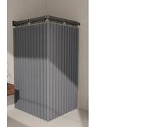 Cortina de ducha plegable de pared, barra ajustable de 360°, disponible en 2/3/4/5 paneles, dos opciones de montaje, incluye gancho de cortina de ducha, ideal para baños de 4 a 1.8 x 2.0