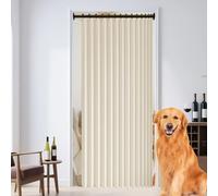 Cortina de Ducha Plegable Impermeable 139 x 195 cm Imán a Prueba de Salpicaduras, Resistente, Cierre Rápido Cortina de Ducha Magnética para Baño, Sala de Estar, Dormitorio, Beige