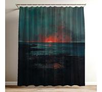 Cortina de Ducha Puesta De Sol Cortina Ducha Mar Impermeable Estampada Tejido de Poliéster Cortinas de Baño 100x120 cm con 12 Ganchos, Lavable Shower Curtain para Bañera Baño Familia Hoteles Wy-96