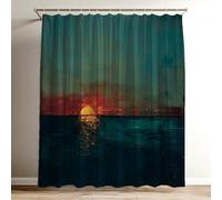 Cortina de Ducha Puesta De Sol Cortina Ducha Mar Impermeable Estampada Tejido de Poliéster Cortinas de Baño 100x120 cm con 12 Ganchos, Lavable Shower Curtain para Bañera Baño Familia Hoteles Wy-133