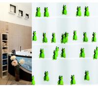 Cortina De Ducha Quack Green Con Rana Frog Textil 180 X 200 Cm.