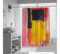 Cortina de Ducha Retro de Mediados de Siglo Cortina de Ducha geométrica Abstracta para baño Cortinas de baño Modernas de poliéster Impermeable con Ganchos 180 x 220 cm