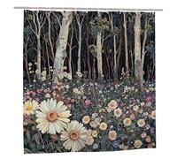 Cortina de Ducha Selva Cortina Ducha Planta Cortinas Baño 180x200 Cortinas Bañera Poliéster Lavable, Impermeable Shower Curtain con 12 Ganchos Dobladillo Ponderado para Decor Hogar Regalo Muje I-96