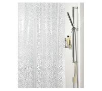 Spirella 180 x 200, Blanco colección Galet, Cortina de ducha textil, 100% Polyester, PVC