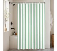 Cortina de Ducha Stripe 120x250/AnxAL, Rayas Verticales Verdes y Blancas, Cortinas Modernas, abstractas y Minimalistas para decoración del baño, Cortina de baño Impermeable de Tela con Ganchos.