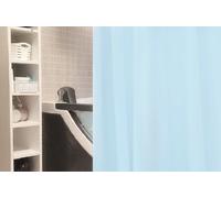 Cortina De Ducha Textil Madison Azul Claro 240 X 200 CM Con Anillos DV Incluidos