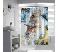 Cortina de Ducha White Eagle Sky Hunter Estilo Bestia Naturaleza Cortina de bañera Poliéster Impermeable para Lavar en Lavadora 150 x 180 cm