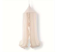 Cortina de encaje para cuna, mosquitera de gasa tipo tienda de campaña, de cama para cuna de de lectura infantil, redonda colgante de princesa o para niños, cortinas de malla de hilo para bebé