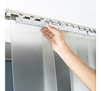 Cortina de fleje de PVC Cortina Esmerilado Mate Cortina de Tira de plástico 18.5cm de Ancho Cortina de Lamas de Transparente para Porche, Pérgola, Cabaña !!!!!!!!!! 1 Tiras 1.5mm,height:2m/1pcs