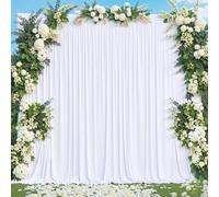 Cortina de Fondo Blanca para Fiestas, Bodas, sin Arrugas, Cortinas Blancas para Fotos, decoración de Tela para Baby Shower, 5 x 7 pies, 2 Paneles
