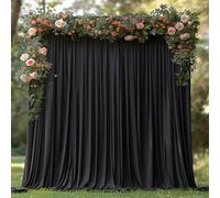 Cortina de fondo negra sin arrugas de 3x3m para fiestas, cortinas de tela suave, telón de fondo de cortina negra para bodas, telón de fondo de cortina negra para decoraciones de fiestas de cumpleaños