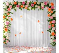 Cortina de Fondo para Fiesta de Boda, Color Blanco, 3 m x 2,4 m, Fondo de Escenario, decoración de Estudio fotográfico