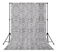 Cortina de fotografía impresa con estampado de leopardo, fondo de poliéster plegable, fácil de colgar con bolsillo para barra de estudio
