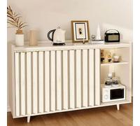 Cortina de Gabinete Cocina Puerta Plegable Cortinas para Armarios de Cocina Sin Puertas Cortinas de Debajo del Fregadero con Riel Autoadhesivo para Lavandería(Beige,140x100 cm/55.1x39.4 in)