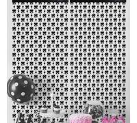 Cortina de hilo de lluvia con lazo de mariposa, material PET, decorativa, para colgar en la pared, para cumpleaños, boda, festival, fiesta, 1 x 2 m (negro)