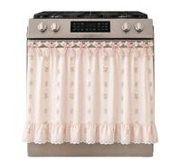Cortina de horno de 78 x 55 cm, falda de encaje con ribete de volantes | Cortinas de puerta de horno a prueba de polvo para cabaña, cocina, armario, ventana, lavavajillas, microondas