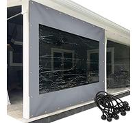 Cortina de lona impermeable para exteriores, paneles laterales transparentes resistentes con ojales para pérgola, patio y porche, 2 x 2,5 m, color gris