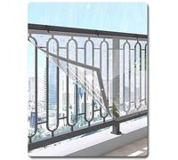 Cortina de lona impermeable transparente Pantalla de PVC para balcón Cubierta para balcón con bridas y cuerda de nailon para patios y piscinas(10x10ft(3x3m))