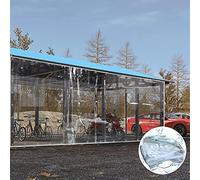 Cortina de lona transparente personalizable para pérgola, paneles laterales de 0,35 mm de grosor con ojales, parabrisas de jardín, 2,7 m x 2,9 m, 500 g/m², protección contra la intemperie