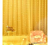 Cortina de Luces, 2x2m 200 LEDs Luz de Cortina, Alimentadas por USB para Interior Exterior Decoración, Impermeable Guirnaldas Luminosas Navidad para Casa Ventana Boda Fiesta Decoración Navideña