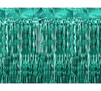 Cortina de oropel, 100 x 200 cm, con flecos largos, fondo verde para sesiones de fotos, cortina de fiesta, decoración con purpurina, color verde