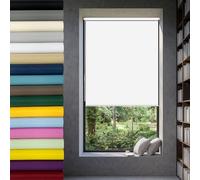 Cortina De Oscurecimiento 70 x 200 cm Estores para Ventanas Blackout Cortinas Opacas protección Solar y de la intimidad, fácil instalación para Puerta Caravana, Blanco