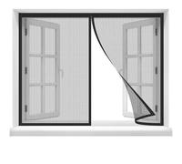 Cortina de pantalla magnética,115x115cm cortina antimosquitos,cierre magnético superior a abajo,se cierra automáticamente,mantiene el aire fresco en el exterior Negro