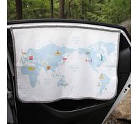 Cortina de Parasol magnética para Ventana Lateral de Coche Sol Sombra Cortina para bebés y niños - Protector de Parasol (Be-Travel Map)