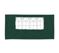 Cortina de pared de 2 piezas 400 x 195 cm verde PE acero | Ventanas decorativas, impermeables, montaje rápido, para eventos al aire libre