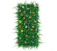 Cortina de Pasto Sintético Recortable para Bodas(28.5×60cm) | realista con flores, aspecto natural vibrante, para ideal para embellecer patios y balcones