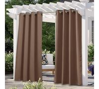 Cortina de patio exterior NICETOWN, impermeable, tιrmica, aislante, con bloqueo de luz, resistente a la corrosiσn, con ojales, opaca, para interi