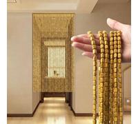 Cortina De Perlas De Bambú Y Madera Natural Para Puerta, Separador De Ambientes Ecológico, Cortina Antimosquitos Y Protección Contra Insectos Para Balcón, Dormitorio(Original Wood,60x210cm)