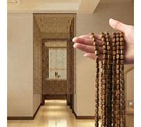 Cortina De Perlas De Bambú Y Madera Natural Para Puerta, Separador De Ambientes Ecológico, Cortina Antimosquitos Y Protección Contra Insectos Para Balcón, Dormitorio(Coffee,100x190cm)