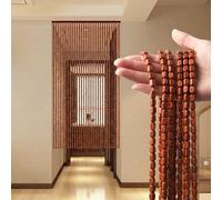 Cortina De Perlas De Bambú Y Madera Natural Para Puerta, Separador De Ambientes Ecológico, Cortina Antimosquitos Y Protección Contra Insectos Para Balcón, Dormitorio(Teak,110x220cm)