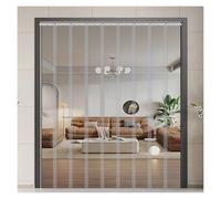 Cortina de plástico impermeable para aire acondicionado, 1,5 mm de grosor, resistente al viento, sello térmico para puerta, 0,9 x 2,15 m para eficiencia energética y control del clima