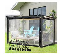 Cortina de polietileno transparente a prueba de polvo para muebles de jardín al aire libre, con ojales, tamaño personalizable (1,2 x 3 m)