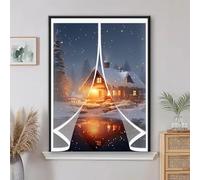 Cortina de Protección Aislante 101 x 117 cm Prueba Viento Impermeable Invierno, Aislante Acústico, Frio Cortina Ventana Magnética Térmica para Estar Balcón Sala, A