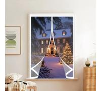 Cortina de Protección Aislante 66 x 42 cm No Requiere Perforación, Aislamiento para El Invierno, Fácil de Instalar Cortina Térmica Aislante Térmica para Estar Balcón Sala, A