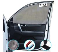 Cortina de protección Solar magnética para Coche, Cinta de Velcro autoadhesiva, protección Solar para ventanilla Lateral, Malla Reflectante, 2 Unidades, Asientos Delanteros
