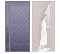 Cortina De Protección Térmica Magnética Para Puertas, 80x200cm 140x220cm Cortinas Termicas Aislantes Frio Interior, Ierre Automático, Sin Necesidad De Taladrar Ni Herramientas(Gris,W 140 x H 240cm)