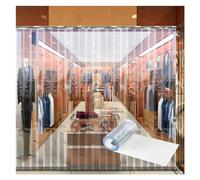 Cortina de puerta a prueba de viento de PVC transparente, suave, para aire acondnterior y exterior, con aislamiento térmico (color: transparente, tamaño: 105 x 240 cm/41,34 x 94,49 pulgadas)