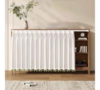 Cortina de Puerta Aislada Termica, Cortinas para Armarios, Cortina Cocina Puerta Sin Taladrar, Under Sink para Decoración de Borlas con Rieles Deslizantes(D,90x70cm)