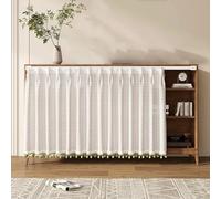 Cortina de Puerta Aislada Termica, Cortinas para Armarios, Cortina Cocina Puerta Sin Taladrar, Under Sink para Decoración de Borlas con Rieles Deslizantes(A,100x70cm)