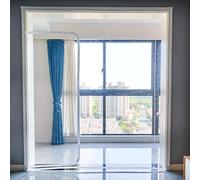 Cortina de Puerta Aislamiento Térmico en Invierno,Cortina Aislante Transparente Sellada,Cortina Térmica A Prueba de Viento Autoadhesiva Película aislante,Reutilizables (W200xH220cm/79x87in)