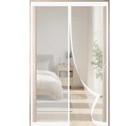 Cortina De Puerta Con Aislamiento Magnético Transparente, Balcón, Protección Contra El Calor, A Prueba Viento, Frío, For Sala Estar(White,100x220cm)